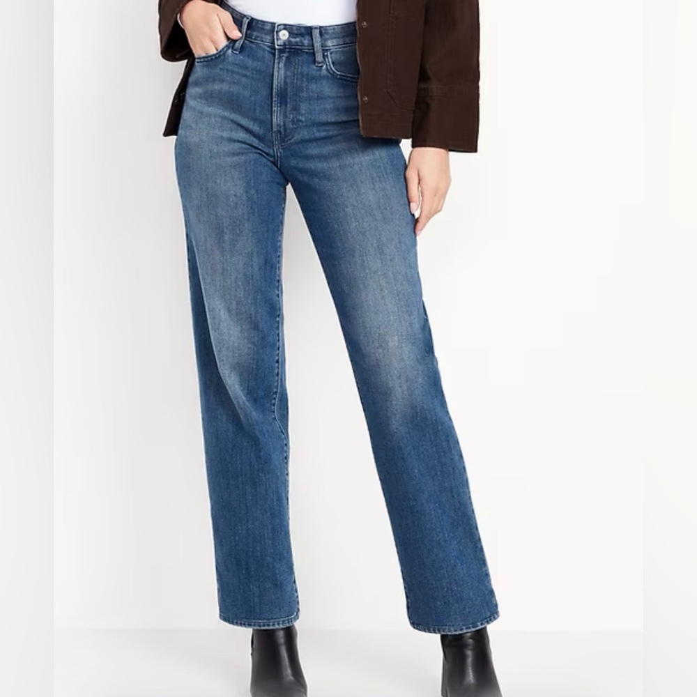 Old Navy High Rise O.G. Loose Straight Leg Jeans 0